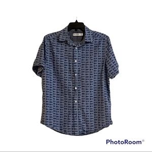 Blue Patterned Nautica Button Up Shirt (Mens Small)